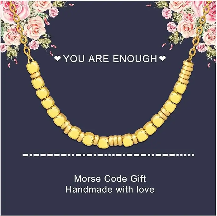 Gold Morse Code Necklaces